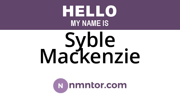 Syble Mackenzie