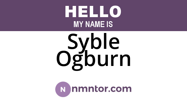 Syble Ogburn