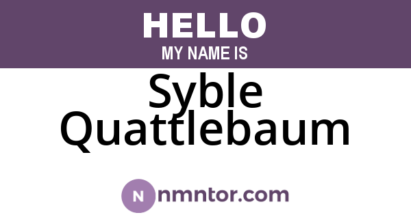 Syble Quattlebaum