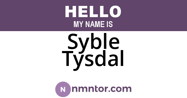 Syble Tysdal