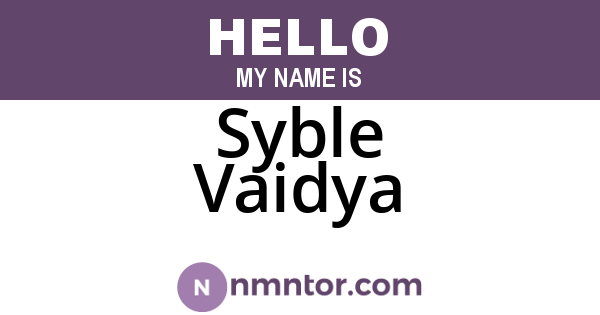 Syble Vaidya