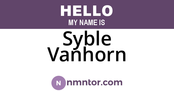 Syble Vanhorn