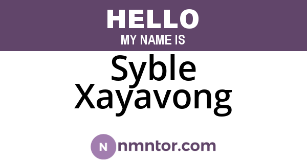 Syble Xayavong