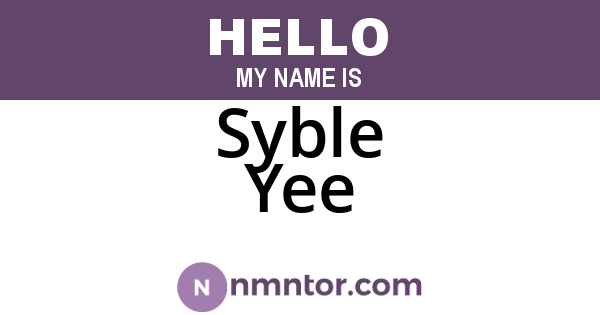 Syble Yee