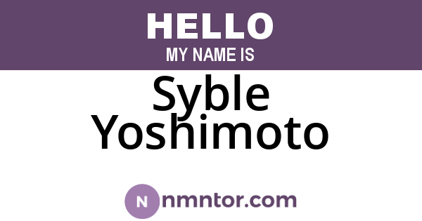 Syble Yoshimoto