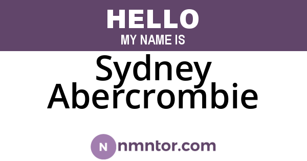Sydney Abercrombie