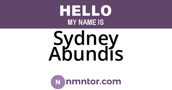 Sydney Abundis