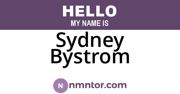 Sydney Bystrom