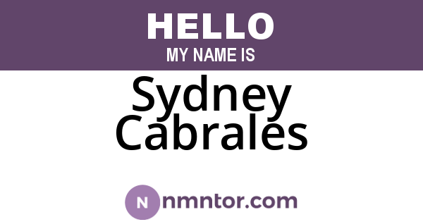 Sydney Cabrales
