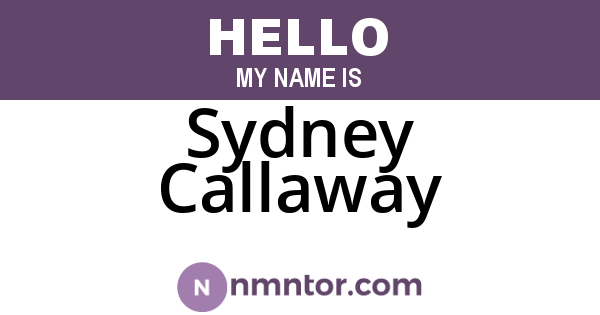 Sydney Callaway