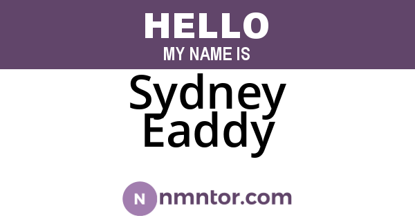Sydney Eaddy