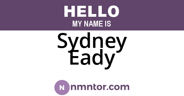 Sydney Eady