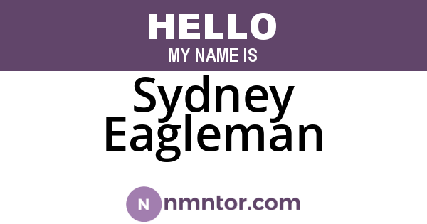 Sydney Eagleman