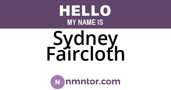 Sydney Faircloth