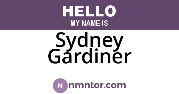 Sydney Gardiner
