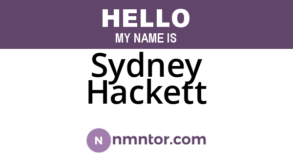 Sydney Hackett