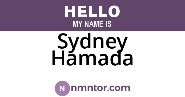 Sydney Hamada