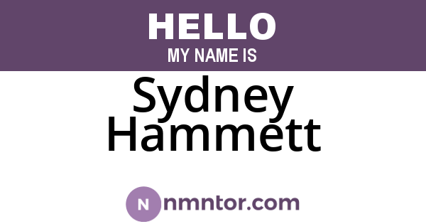 Sydney Hammett
