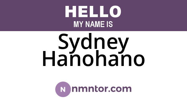 Sydney Hanohano