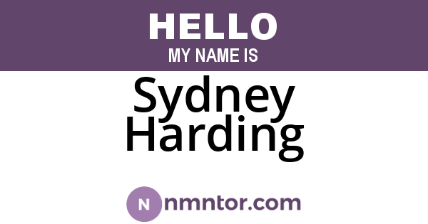 Sydney Harding