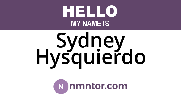 Sydney Hysquierdo