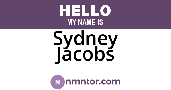 Sydney Jacobs