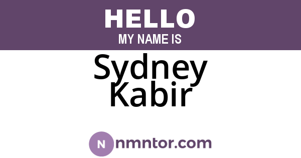 Sydney Kabir