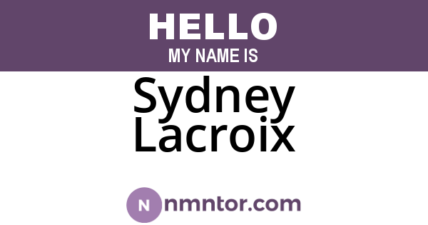 Sydney Lacroix