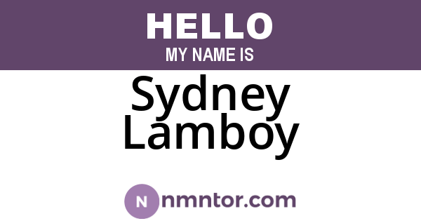 Sydney Lamboy