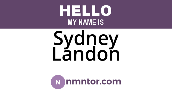 Sydney Landon