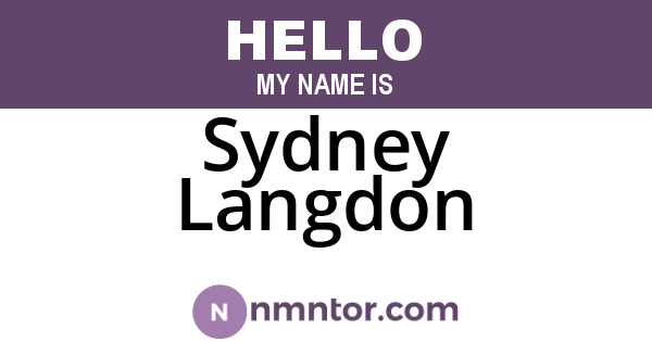 Sydney Langdon