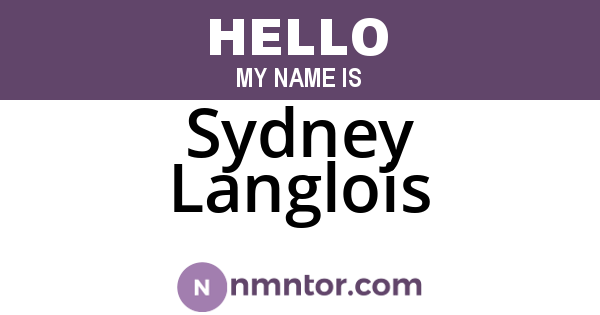 Sydney Langlois