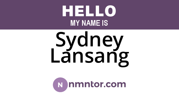 Sydney Lansang