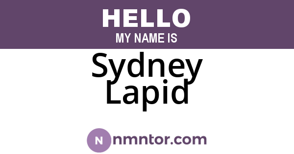 Sydney Lapid