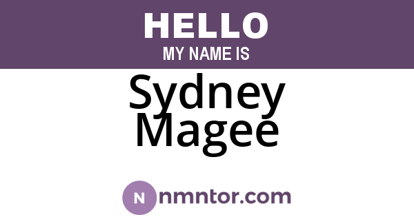 Sydney Magee