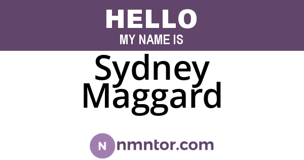 Sydney Maggard