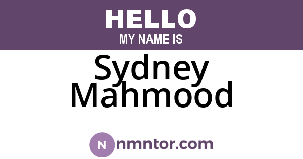 Sydney Mahmood