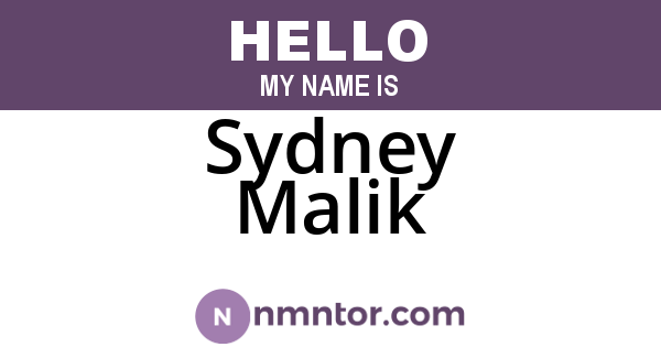 Sydney Malik