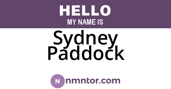 Sydney Paddock