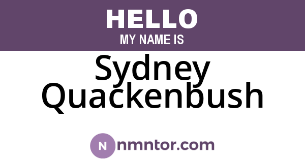 Sydney Quackenbush