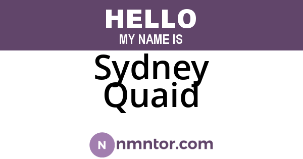 Sydney Quaid