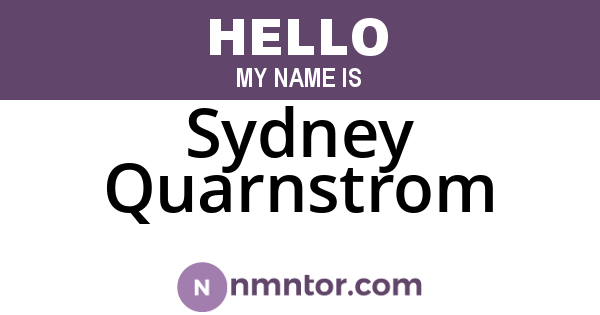 Sydney Quarnstrom