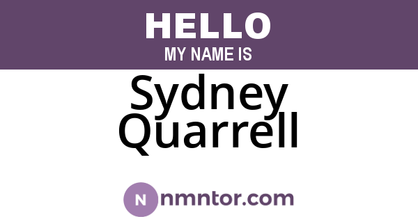 Sydney Quarrell