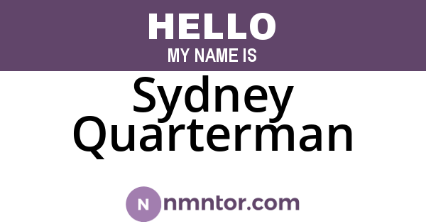 Sydney Quarterman
