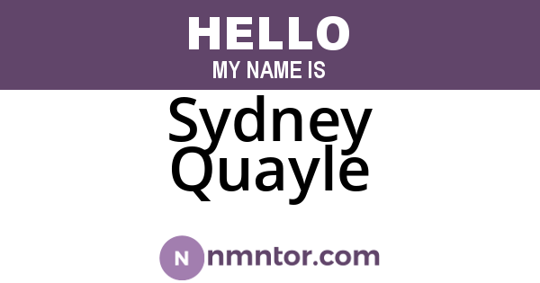 Sydney Quayle