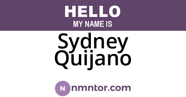 Sydney Quijano