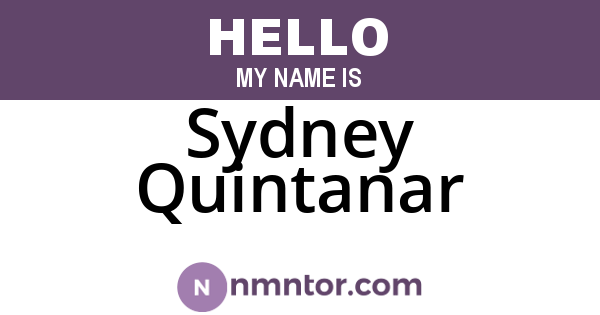 Sydney Quintanar