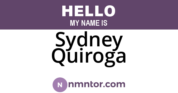 Sydney Quiroga