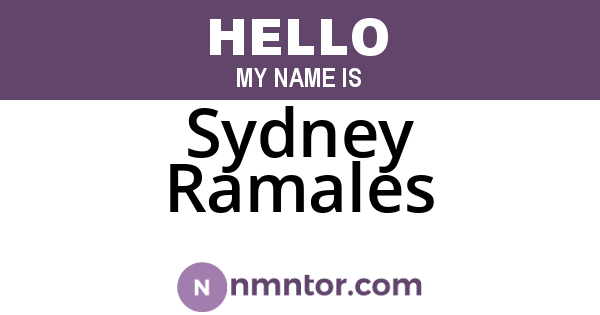 Sydney Ramales