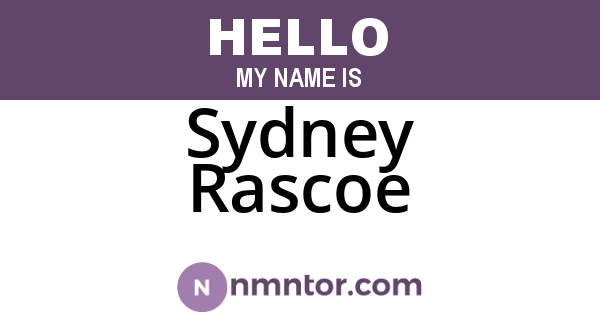Sydney Rascoe